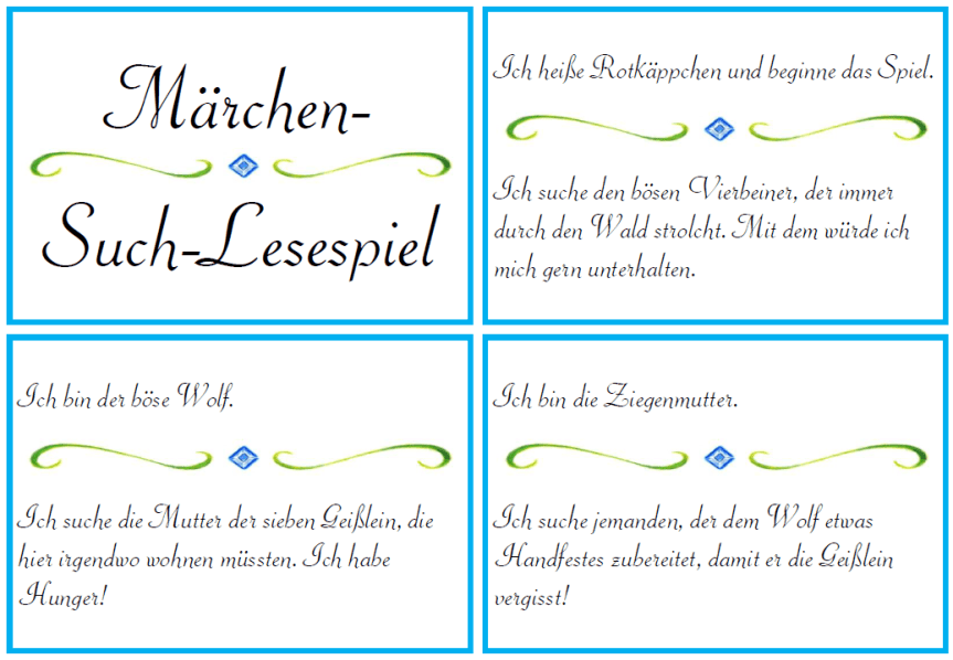 Lesespiele die erste