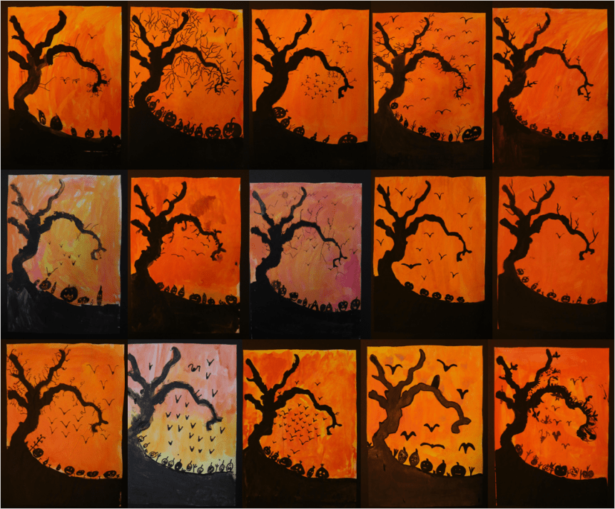 Halloweenbilder in Klasse&nbsp;3